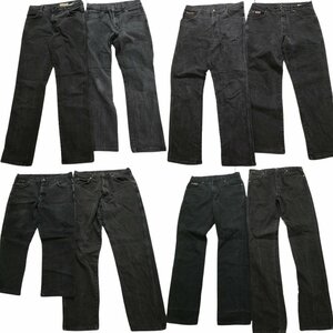 古着卸 まとめ売り Wrangler ラングラー ブラックデニム パンツ 8枚セット (メンズ 32/33/34/36) DP16-2 MR1002 1円スタート