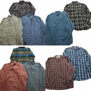 古着卸 まとめ売り ブランドMIX 長袖シャツ 10枚セット (メンズ XL/2XL/3XL) ノーティカ ウールリッチ ギャップ LS13 MR1170 1円スタート