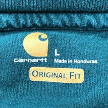 Carhartt カーハート ヘンリーネック 長袖Ｔシャツ ワーク ロンT グリーン (メンズ L) 中古 古着 P5408_画像6