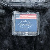 2000年代～ U.S.A LEATHER 革ジャン レザージャケット 星条旗 ブラック (メンズ L) P5512 1円スタート_画像10