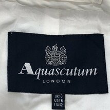 Aquascutum アクアスキュータム ソフトシェル ミドル ステンカラー コート ホワイト アウター (レディース UK10) p5518 1円スタート_画像7