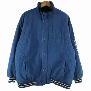 90年代 STARTER スターター 中綿 ロゴ刺繍 ジャケット ネイビーブルー (メンズ XL) P0208 1円スタート
