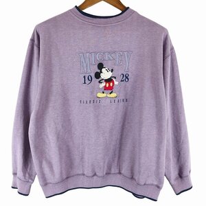 90年代 Disney ディズニー ミッキーマウス MICKEY MOUSE スウェット キャラクター パープル (レディース 1X) P0259 1円スタート