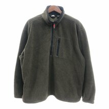 2000年代〜 Eddie Bauer エディーバウアー ハーフジップ フリース ジャケット アウトドア オリーブ (メンズ XL) 中古 古着 p5770_画像1