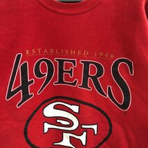 90年代 USA製 Lee SPORT リースポーツ NFL サンフランシスコ・49ERS スウェット アメフト プロチーム レッド (メンズ XL) 中古 古着 P5877_画像3