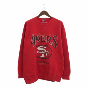 90年代 USA製 Lee SPORT リースポーツ NFL サンフランシスコ・49ERS スウェット アメフト プロチーム レッド (メンズ XL) 中古 古着 P5877