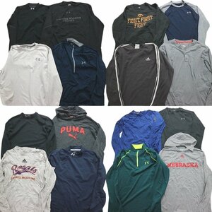 古着卸 まとめ売り スポーツブランドMIX 長袖Tシャツ 16枚セット (メンズ M) アディダス アンダーアーマー LT19 MR0435