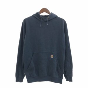 Carhartt カーハート ワンポイントロゴ スウェット パーカー トレーナー ワーク ネイビー (メンズ M) 中古 古着 P5924