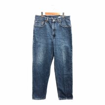 90年代 USA製 Levi's リーバイス 550 リラックスフィット テーパード デニムパンツ オレンジタブ ブルー (メンズ 34/32) 中古 古着 P6095_画像1