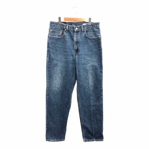 90年代 USA製 Levi's リーバイス 550 リラックスフィット テーパード デニムパンツ オレンジタブ ブルー (メンズ 34/32) 中古 古着 P6095