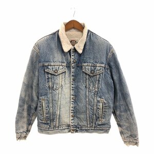 90年代 USA製 Levi's リーバイス 71608-0216 デニム ボアジャケット 防寒 アメカジ カジュアル ブルー (メンズ 44L) 中古 古着 P6097