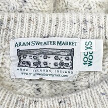 ARAN SWEATER MARKET ウール ケーブルニット セーター 防寒 カジュアル アランニット ホワイト (メンズ XS) P0918 1円スタート_画像3