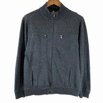 Calvin klein カルバンクライン コットンニット ジャケット 防寒 カジュアル グレー (メンズ M) P0983 1円スタート_画像1