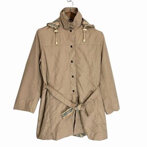 BURBERRY バーバリー フーデッド ハーフ コート ベージュ (レディース L) P1716 1円スタート