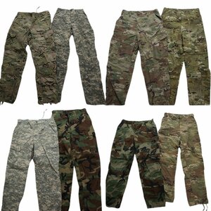 古着卸 まとめ売り フィールドパンツ 米軍実物 ミリタリー 8枚セット (メンズ S/M) 柄MIX チョコチップカモ UM10 MR2430 1円スタート