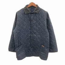 イングランド製 Barbour バブアー キルティングジャケット カジュアル アウター ネイビー (メンズ M) P1998 1円スタート_画像1