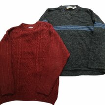 古着卸 まとめ売り 混紡素材 セーター 6枚セット (メンズ M /L ) 単色系 カジュアル 無地系 KN10-1 MR3617 1円スタート_画像5