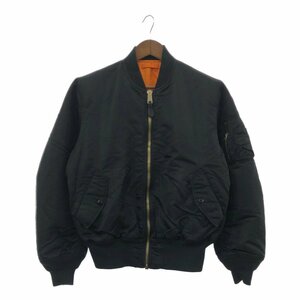 SALE///// ALPHA INDUSTRIES アルファ インダストリーズ MA-1 フライトジャケット ミリタリー ブラック (メンズ MEDIUM) P2431