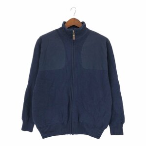 SALE///// ORVIS オービス フルジップ ウール ニット セーター 無地 ネイビー (メンズ M) P2694