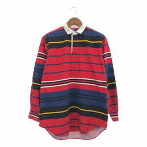 90年代 Polo by Ralph Lauren ポロ ラルフローレン ボーダー ラガーシャツ トップス カジュアル マルチカラー (メンズ L) 中古 古着 P6230