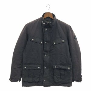 Barbour バブアー インターナショナル DUKEジャケット モーターサイクル アウター ユーロ ネイビー (メンズ L) 中古 古着 P6183