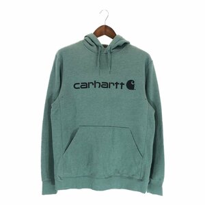 SALE///// Carhartt カーハート プルオーバーパーカー ロゴプリント ワーク グリーン (メンズ M) P3254