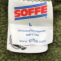 SALE///// 90年代 USA製 SOFFE ソフィ USMC トレーナー スウェット ミリタリー Vガゼット グリーン (メンズ L) P3480_画像5