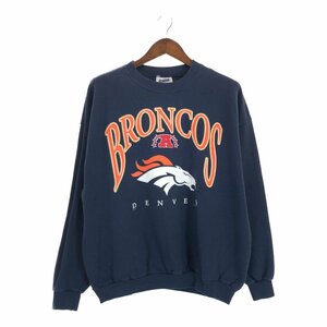 SALE///// 90年代 USA製 CSA NFL デンバー・ブロンコス スウェット アメフト フットボール プロチーム ネイビー (メンズ 2XL) P3470