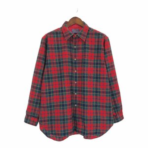 SALE///// 70年代 USA製 PENDLETON ペンドルトン ウール チェック 長袖シャツ アメカジ ヴィンテージ レッド (メンズ XL) P3469