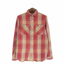 SALE///// 2000年代〜 RRL ダブルアールエル フランネル チェック 長袖シャツ ラルフローレン アメカジ レッド (メンズ M) P3739_画像1