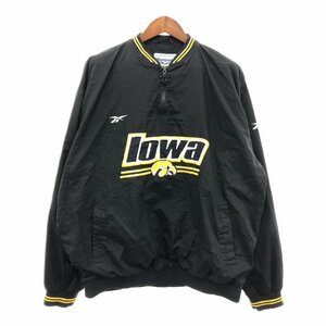 SALE///// Reebok リーボック 1/4ジップ プルオーバージャケット カレッジ IOWA アイオワ HAWKEYES ブラック (メンズ XL) P4211