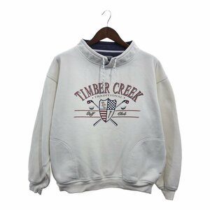 90年代 GEAR TIMBER CREEK ゴルフ スウェット プルオーバー トレーナー カジュアル トップス ホワイト (メンズ L) 中古 古着 P6282