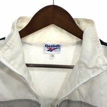 90年代 Reebok リーボック トラックジャケット アウター スポーツ ワンポイントロゴ ホワイト (メンズ S) 中古 古着 P6293_画像6