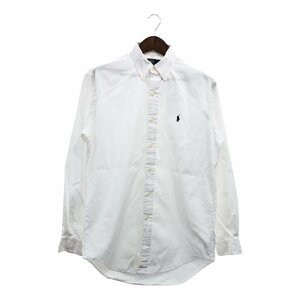 90年代 Polo by Ralph Lauren ラルフローレン YARMOUTH ボタンダウン シャツ ワンポイントロゴ ホワイト (メンズ 15) 中古 古着 P6416