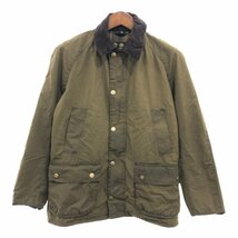 Barbour バブアー ASHBY オイルドジャケット アウター 防水 ユーロ オリーブ (メンズ S) 中古 古着 P6553_画像1