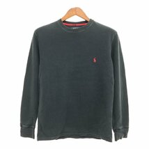 Polo by Ralph Lauren ポロ ラルフローレン サーマル長袖Ｔシャツ トップス アメカジ ブラック (メンズ M) 中古 古着 P7197_画像1