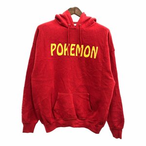 90年代 USA製 FRUIT OF THE LOOM フルーツオブザルーム POKEMON ポケモン パーカー アニメ レッド (メンズ XL) 中古 古着 P6859