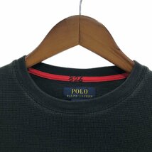 Polo by Ralph Lauren ポロ ラルフローレン サーマル長袖Ｔシャツ トップス アメカジ ブラック (メンズ M) 中古 古着 P7197_画像3