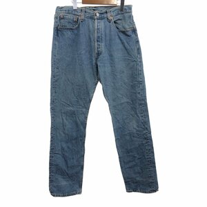 90年代 USA製 Levi's リーバイス 501 ストレート デニムパンツ ボトムス カジュアル フレア ブルー (レディース 34×32) 中古 古着 P6678