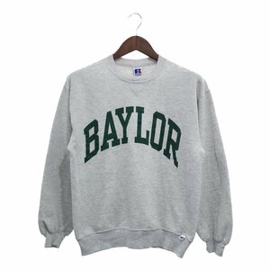 90年代 USA製 RUSSELL ATHLETIC ラッセル BAYLOR スウェット トップス カジュアル カレッジ グレー (メンズ L) 中古 古着 P6681