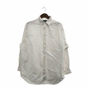 90年代 RALPH LAUREN ラルフローレン YARMOUTH ボタンダウンシャツ 大きいサイズ カジュアル ホワイト (メンズ 17 1/2) 中古 古着 P6434