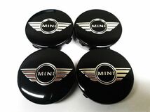 MINI ミニ センターキャップ 56mm ブラック ウィング 翼 4個セット 新品未使用 送料無料 BMW　._画像5