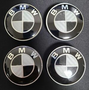 BMW センターキャップ 56mm カーボン ブラック ホワイト 4個セット 新品未使用 送料無料