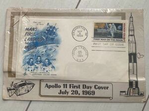 希少 未使用 未開封 Apollo 11 first day cover JULY 20 1969 月面着陸 記念 切手 封筒 消印 1969年7月20日 アポロ11号 NASA 宇宙 アメリカ