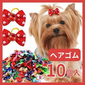 【新品】ヘアゴム　犬　猫　兼用　ペット用品　リボン　花　アクセサリー　65