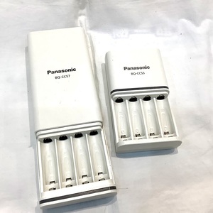 パナソニック（Panasonic）ジャンク販売 単3形単4形ニッケル水素電池専用急速充電器 BQ-CC57＆BQ-CC55（動作未確認）【中古】KB-7955