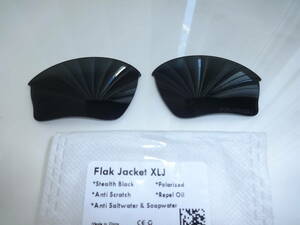 アウトレット品！ POLARIZED刻印入り★ フラックジャケット XLJ用 カスタム偏光ハイグレードレンズ BLACK Polarized Flak Jacket XLJ