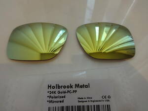 オークリー HOLBROOK ホルブルックメタル用 カスタム偏光 レンズ　Holbrook Metal GOLD Color　Polarized 
