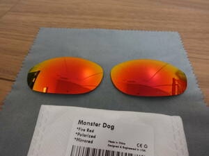 1,300円引き！P刻印入り！！★ Monster Dog モンスタードッグ用 カスタム偏光 ハイグレードレンズ　FIRE RED Color Polarized 新品 