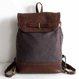 【美品】 土屋鞄 【タウンコンビ リュック】 バックパック キャンバス×レザー 鞄 2401359